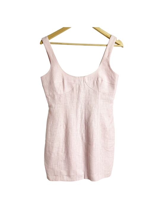 Bec & Bridge Dresses & Skirts - Bec + Bridge Stella Pink Ramie Fitted Sleeveless Scoop Neck Mini Dress Size 6